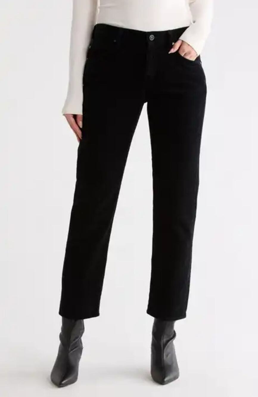 $208 AG Adriano Goldschmied Black Ex-Boyfriend Slouchy Slim Jeans - 25R